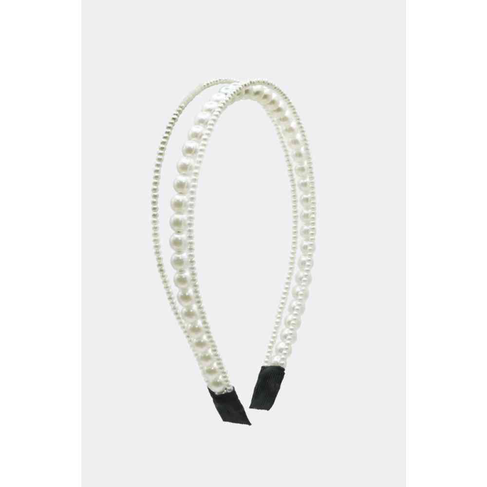 Voodoo Vixen - Triple Pearl Band Stirnband - Creme